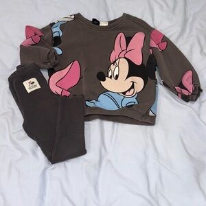 Zara/Disney Minnie Mouse Sweat set - Gray